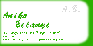 aniko belanyi business card